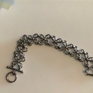 Silver Flower Link Bracelet
